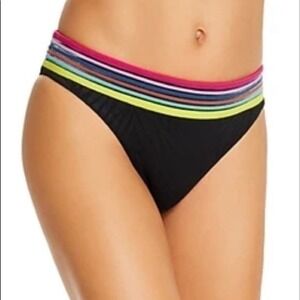 Trina Turk BLACK Zebra Textured Hipster Bikini Swim Bottom NWT Size 6